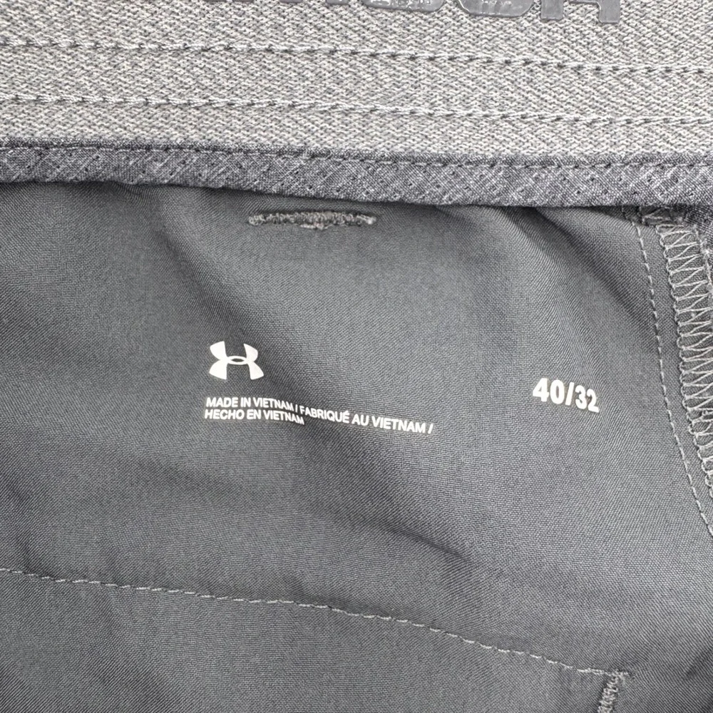 Under Armour Golf Pants Mens 40/32 Grey Heathered Stretch Waist Straight Leg